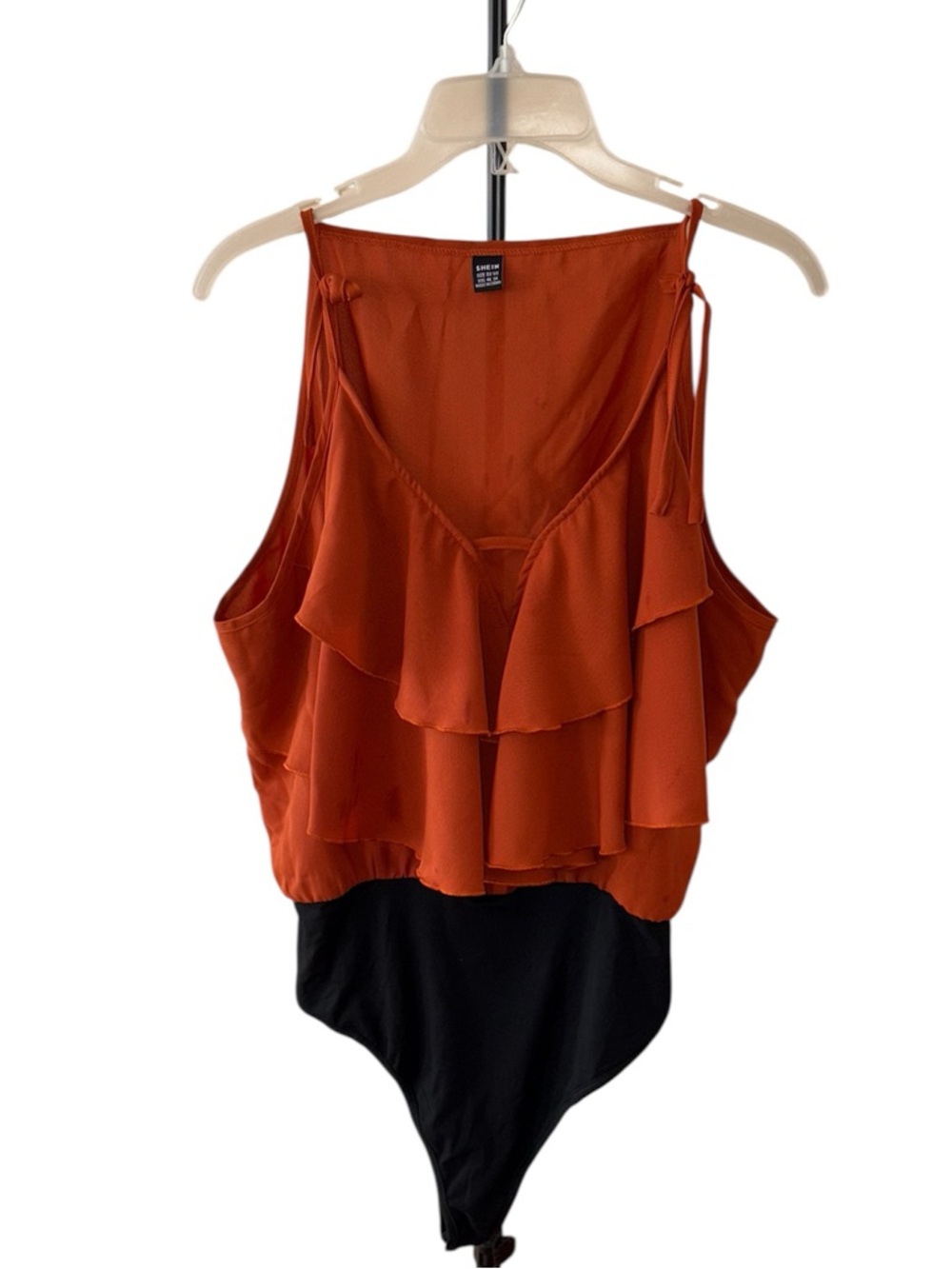 Orange Ruffle Bodysuit